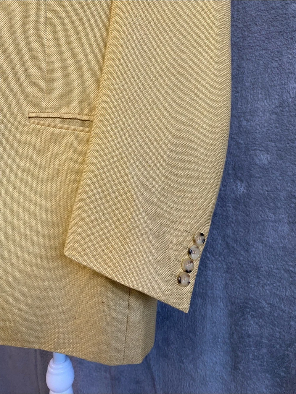 VTG Canali Yellow Single-Breasted Wool Blend Italian Blazer 54R Old Money Preppy